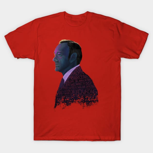 Kevin Spacey : Dead Wrong T-Shirt by serilustrasi